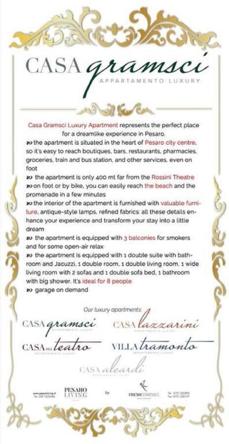 Casa Gramsci Luxury Apartment Πέζαρο Εξωτερικό φωτογραφία